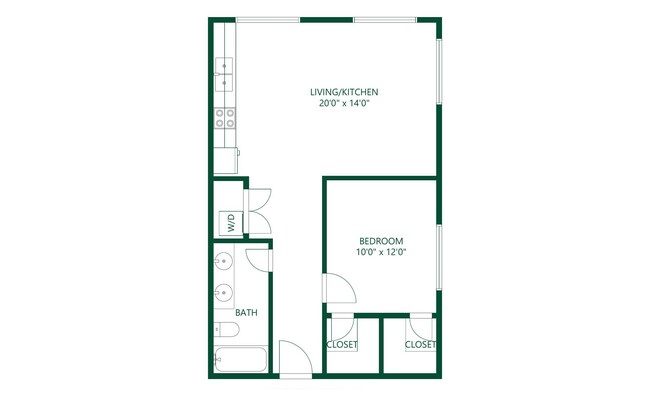 1 bed 1 bath 107 floor plan